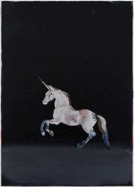 Rayk Goetze: Unicorn 2, 2020, Öl auf Leinwand, 70 x 50 cm

